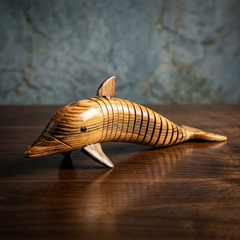 Flexible Wooden Dolphin Sculpture – Decorative Art Piece