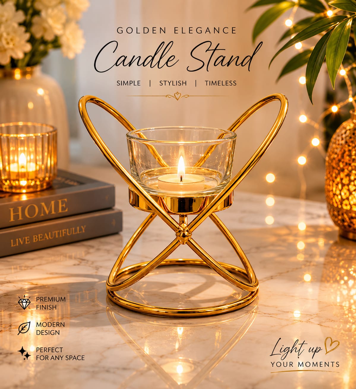 Decorative Metal Candle Stand