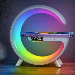 G-Shape LED Lamp with Bluetooth Speaker & Digital Clock