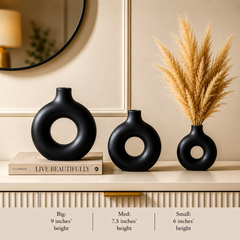 Donut Style Plastic Vase Set of 3