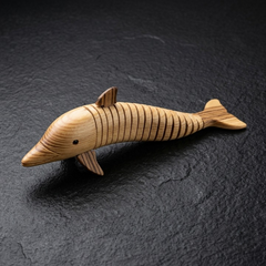 Flexible Wooden Dolphin Sculpture – Decorative Art Piece