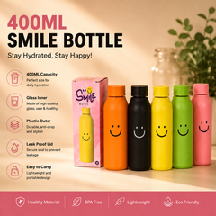 400ml Insulated Glass Smile Bottle