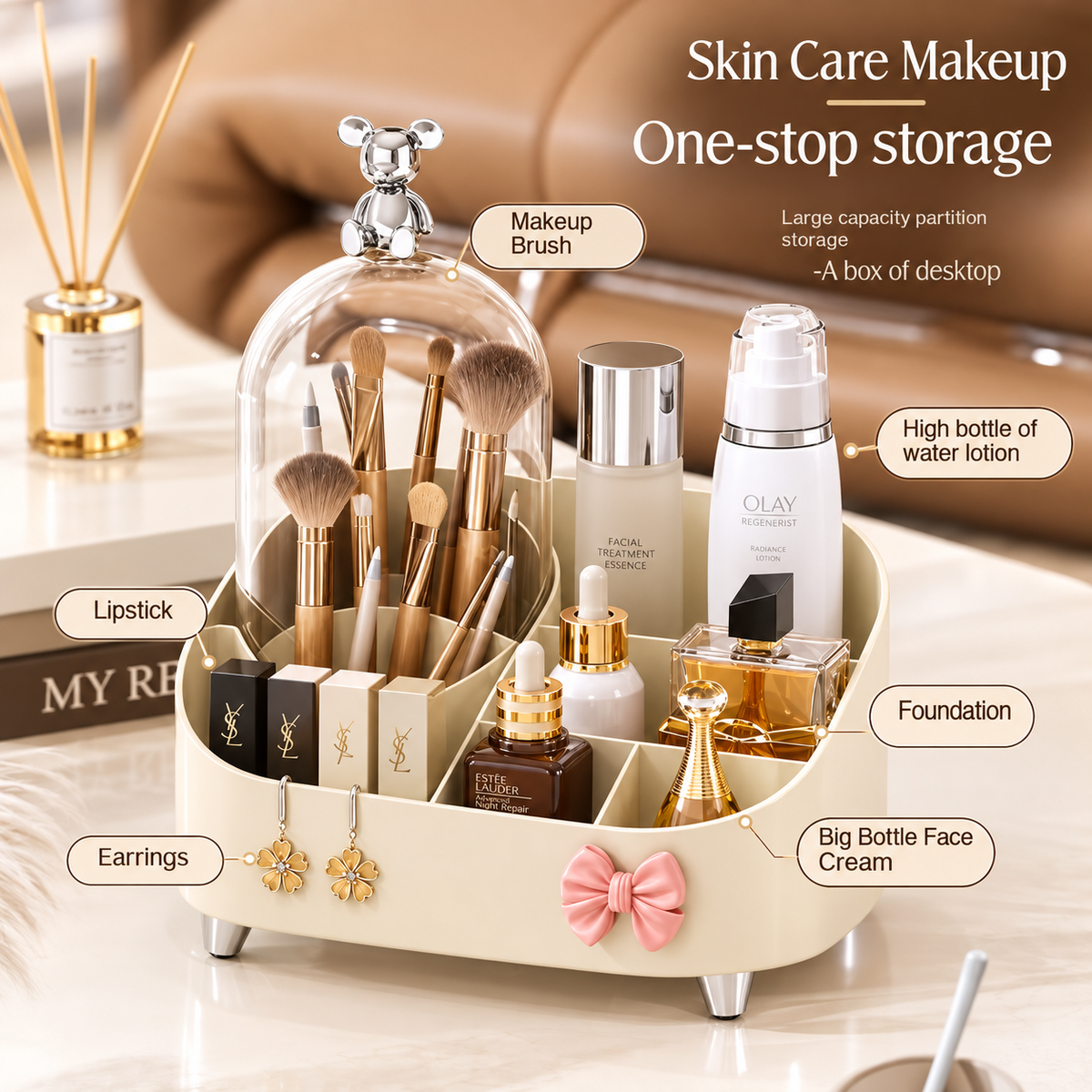 2-in-1 Bear Cosmetic Organizer