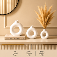 Donut Style Plastic Vase Set of 3