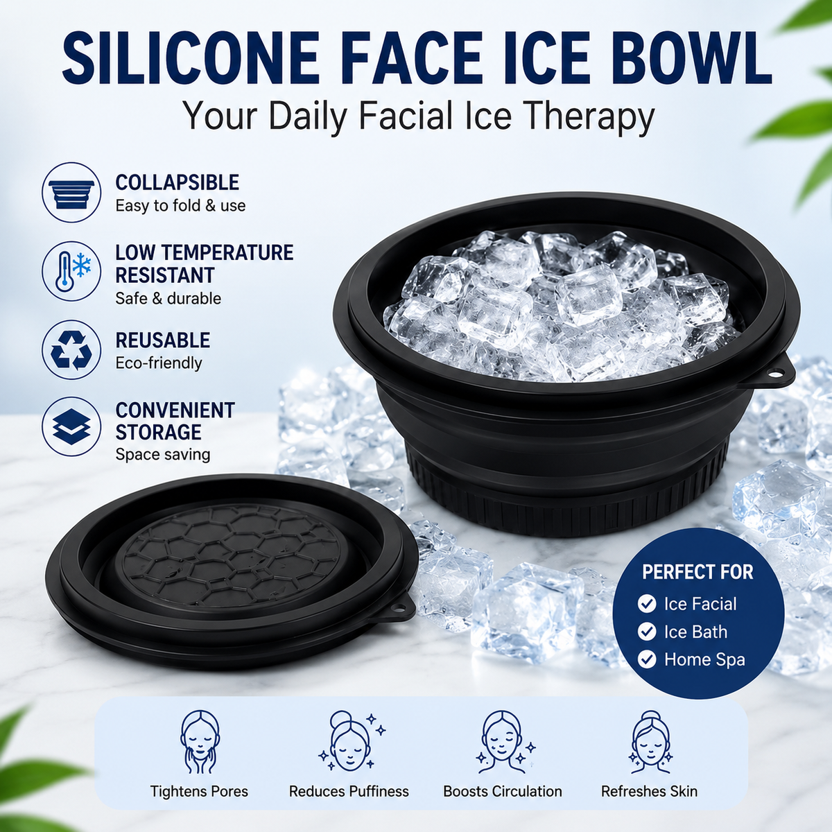 Silicone Face Ice Bath Bowl