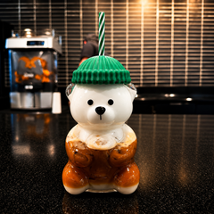 Glass Teddy Cup