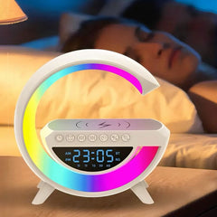 G-Shape LED Lamp with Bluetooth Speaker & Digital Clock