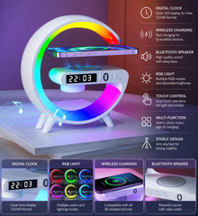 G-Shape LED Lamp with Bluetooth Speaker & Digital Clock