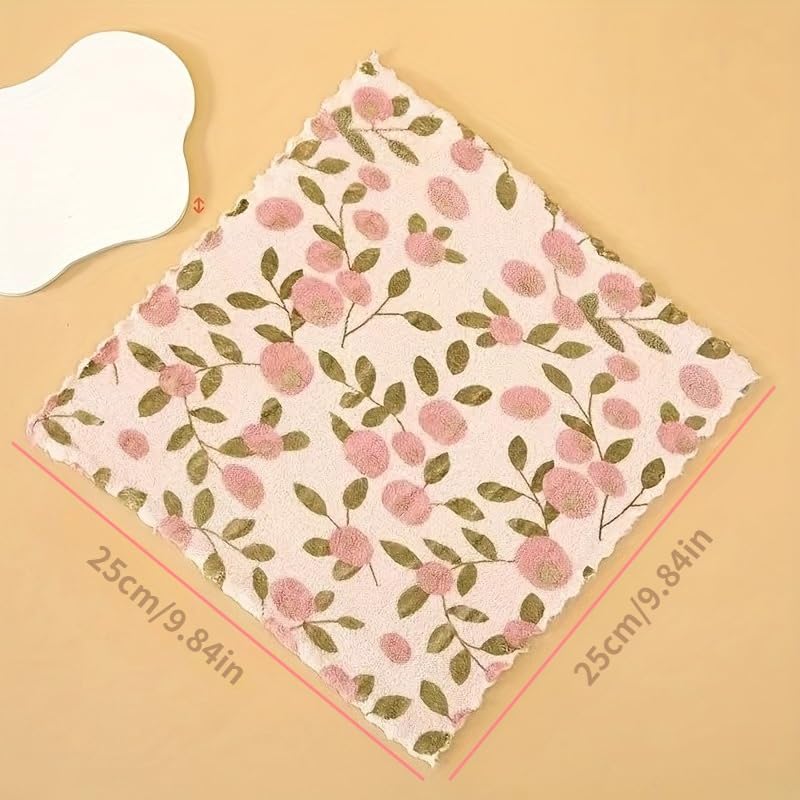 Microfiber Cleaning Towel – Pink Flower Pack of 5