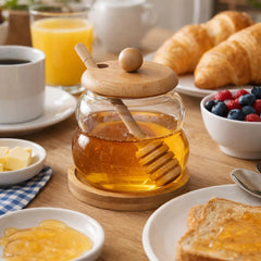 Glass Honey Jar With Wooden Stick