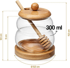 Glass Honey Jar With Wooden Stick