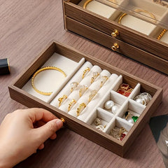 Wooden 3 Drawer Jewelry Organizer