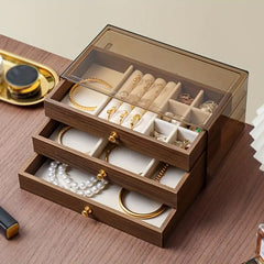 Wooden 3 Drawer Jewelry Organizer