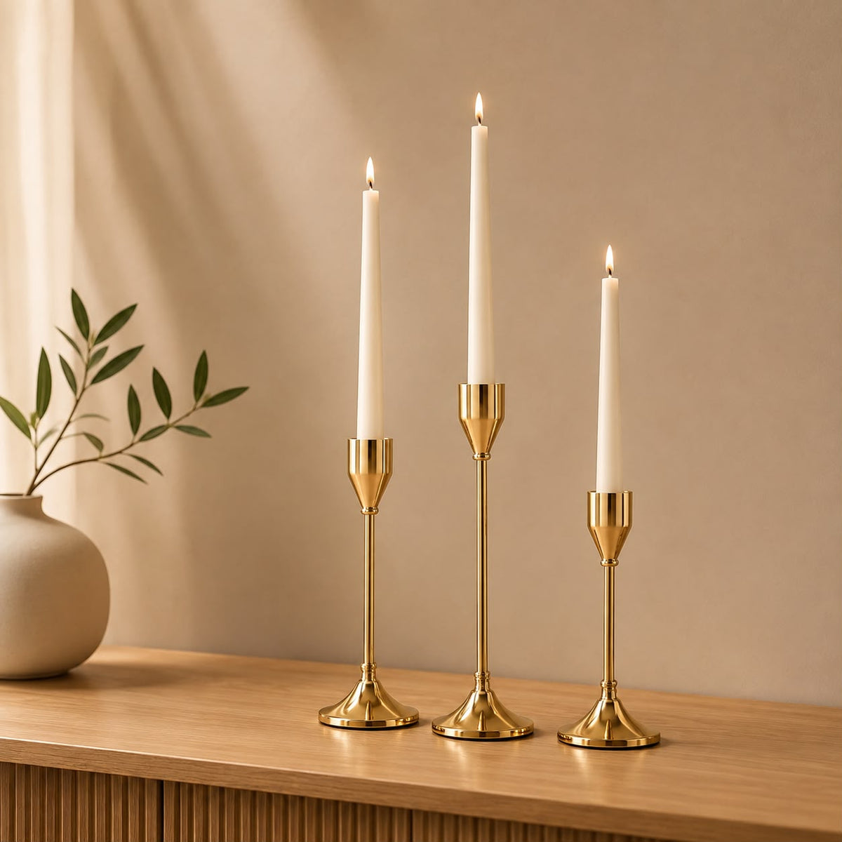 Large Metal Candle Stand Set of 3