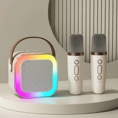 K12 Bluetooth Karaoke Mic Speaker – RGB Lights & Wireless Mic