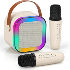 K12 Bluetooth Karaoke Mic Speaker – RGB Lights & Wireless Mic