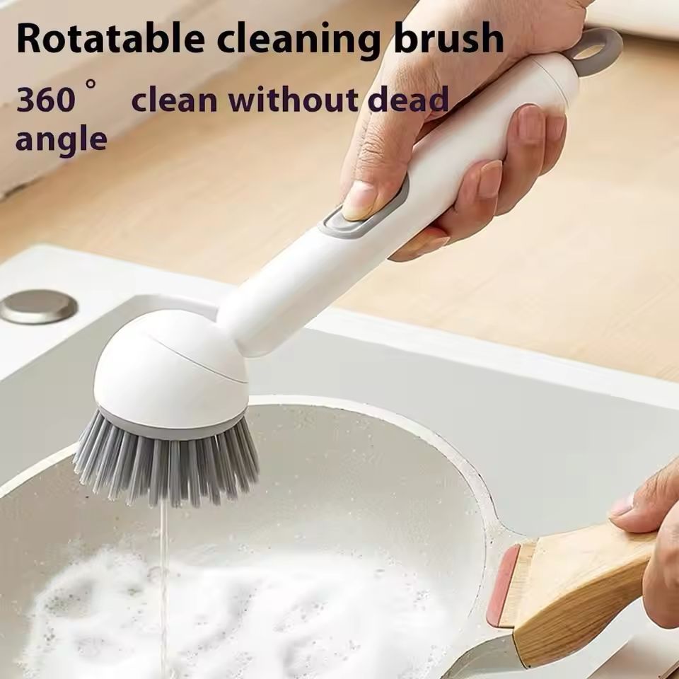 360° Rotating Dishwashing Brush with Soap Dispenser