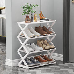 4-Tier Zigzag X-Shape Shoe Rack