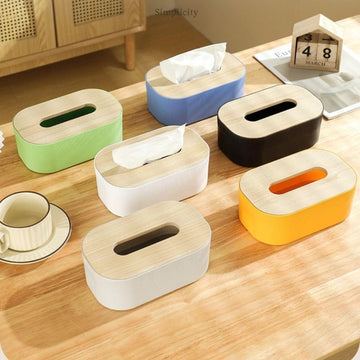 Wooden Lid Tissue Box