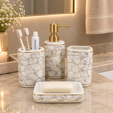 Imported Ceramic Bath Set – 4-Piece Set