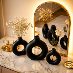 Donut Style Plastic Vase Set of 3
