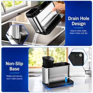3-in-1 Kitchen Soap Dispenser & Spoon Holder