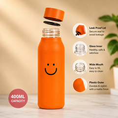 400ml Insulated Glass Smile Bottle