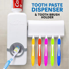 Automatic Toothpaste Dispenser – Wall-Mounted Toothbrush Holder