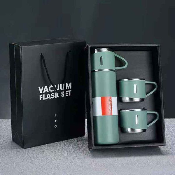 500ml Stainless Steel Thermal Flask – With 2 Extra Cups