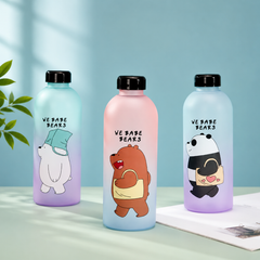 Bear Water Bottle 1000ml with Double Caps & Straw
