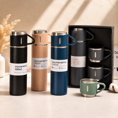 500ml Stainless Steel Thermal Flask – With 2 Extra Cups