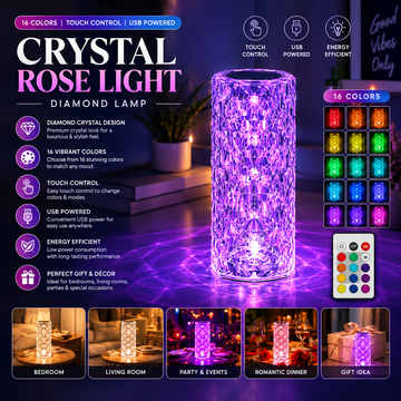 Diamond Crystal Lamp – 16 Color Rechargeable Touch Lamp