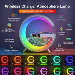 G-Shape LED Lamp with Bluetooth Speaker & Digital Clock