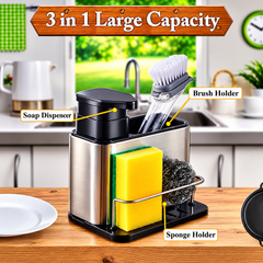 3-in-1 Kitchen Soap Dispenser & Spoon Holder
