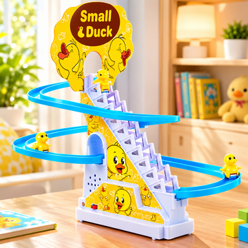 Duck Slide Track Toy for Kids – Automatic Escalator, Lights & Music